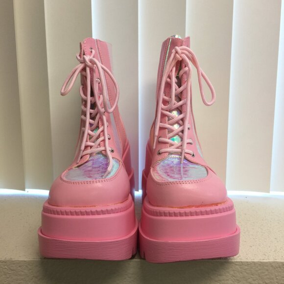 Worn once- Cape Robbin Pink Poison Platforms Boots in Pink/7 - Picture 2 of 12